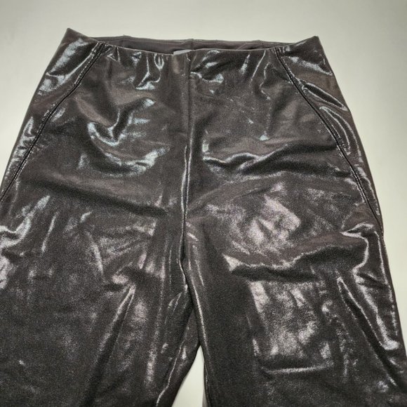 Lysse Black Shiny High Rise Pull On 7/8 Leggings - Picture 3 of 4